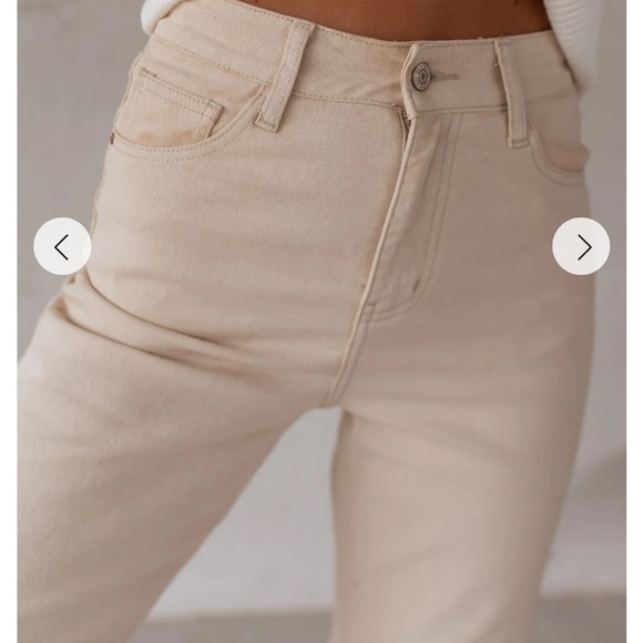 Cream High Waist Ankle Straight Jeans - Picture 6 of 7